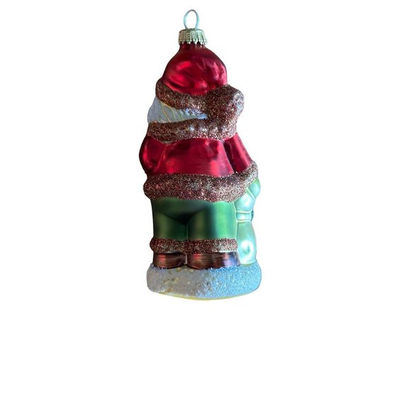 POLAND MOUTH BLOWN HAND PAINTED GLASS SANTA Christmas Ornament 5” Tall - Picture 4 of 7